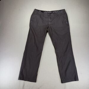 Under Armour Chino Pants Mens 40x32 Fits 39x31 Gray Golf Flex Waistband Straight